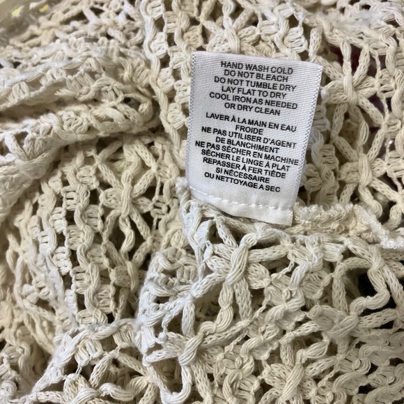 Joie Small Crochet Sweater Shirt Blouse Cream Crew - Picture 5 of 7